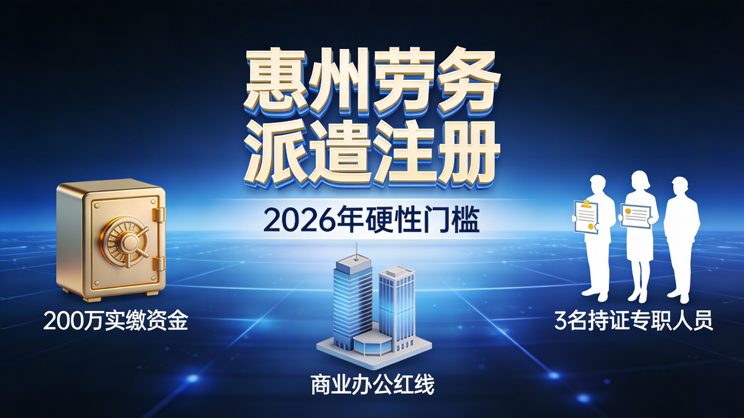 惠州劳务派遣注册200万实缴资金与人员门槛知识图解