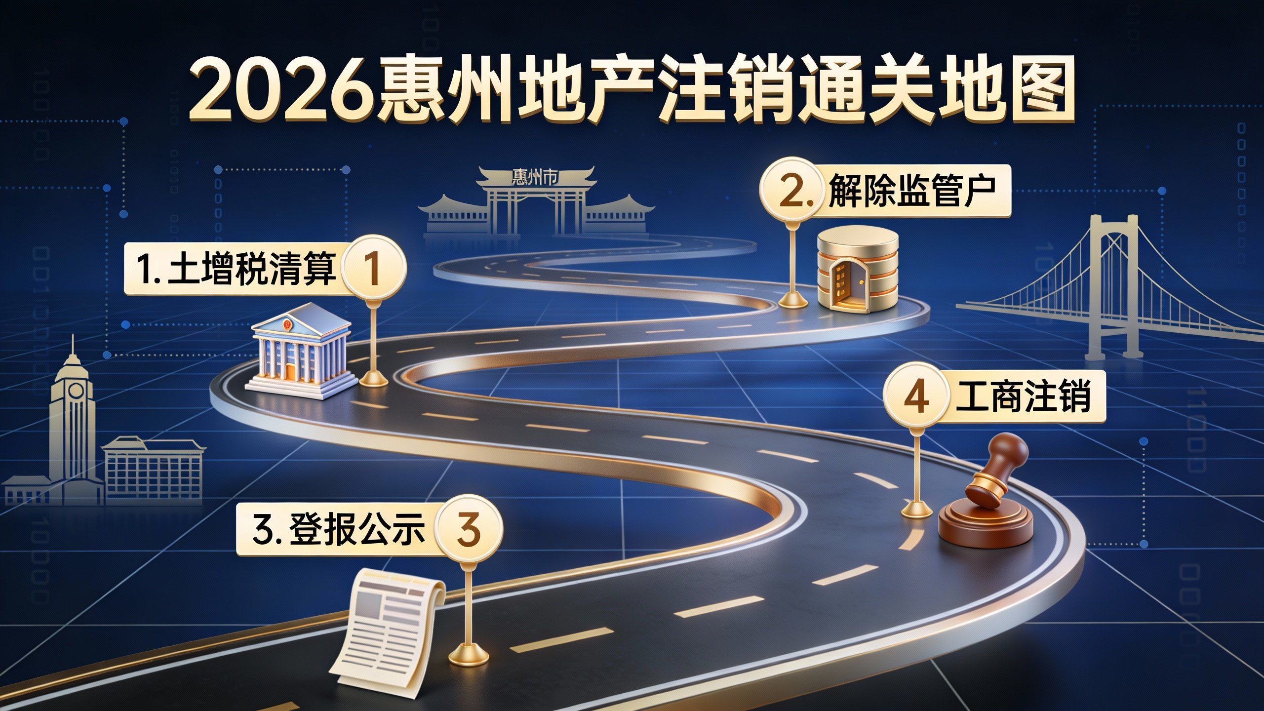 2026惠州地产公司注销4大关键节点流程图