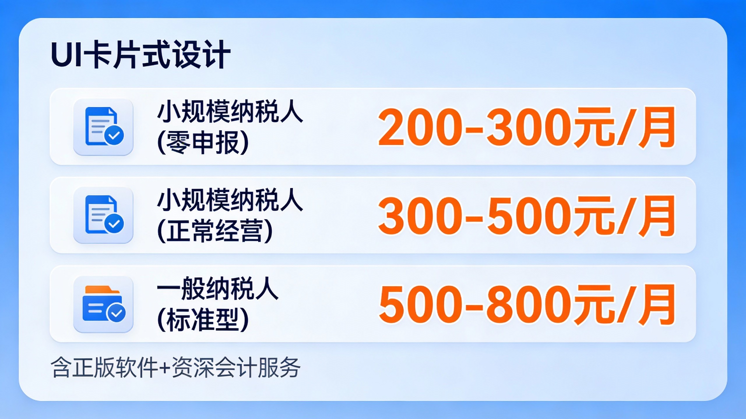 2026年惠州小规模与一般纳税人记账价格表